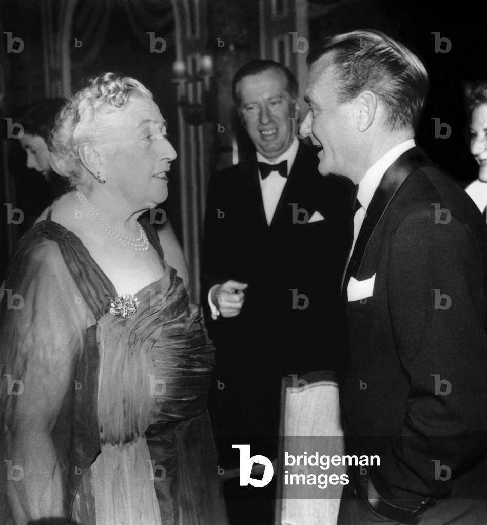 Agatha Christie and John Milles, 13th April 1958 (b/w photo)