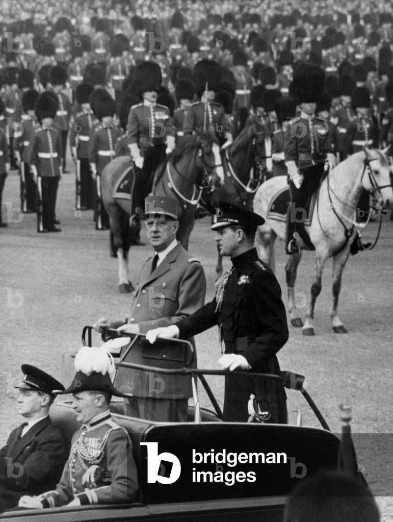 De Gaulle and Philippe Duke of Edinburgh, 1960 (b/w photo)