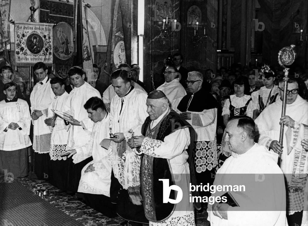 Cardinal Josef Beran during the palm ceremony in Vienna on 3 April 1966.