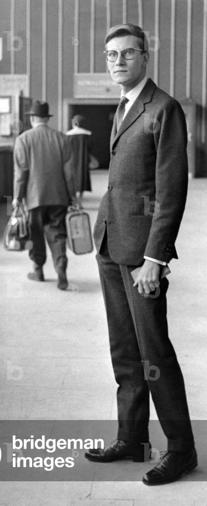 Yves Saint Laurent, London, 1958 (b/w photo)