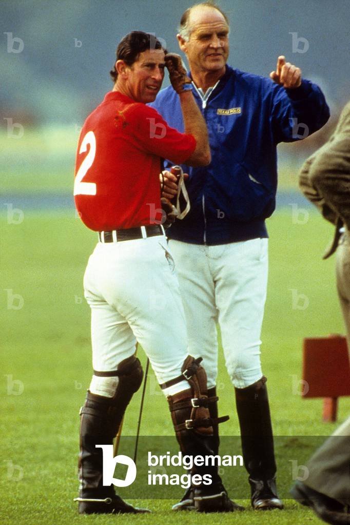 Prince Charles (Future Charles III) and Major Ronald Ferguson after a polo game, 1980s (photo)