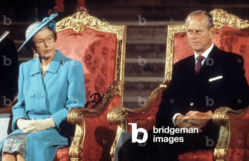 Elizabeth II of England and the Duke of Edinburgh, 1988 (photo)