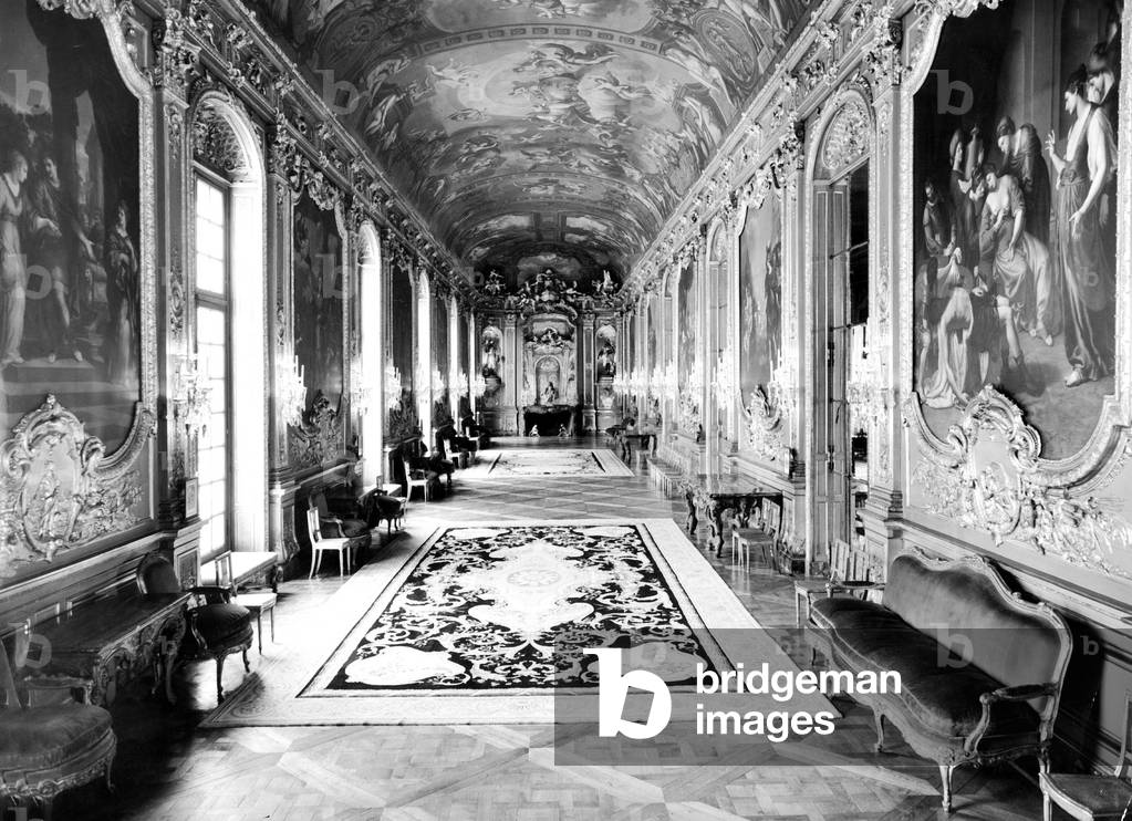 The Golden Gallery of The National French Bank in Paris in The 60'S (b/w photo)