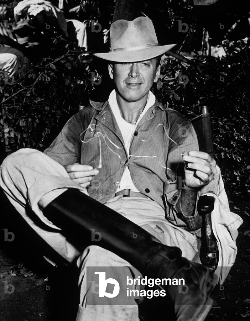 Jimmy Stewart On Shooting The Fbi Story “Police Federale Investigation” 1959 (b/w photo)