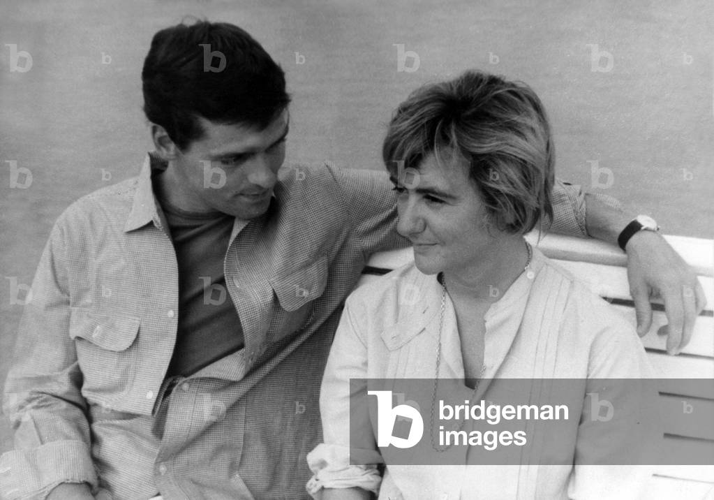 Writer Francoise Sagan and her Husband Bob Westhoff, 1962 (b/w photo)
