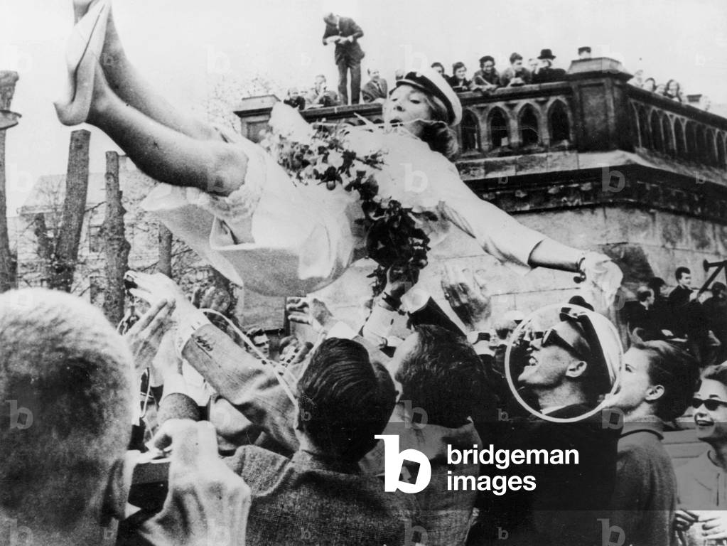 1963 Tor Magnusson Is Mark Of A Circle Young Princess Christina Launches In The Air As Tradition Wants On Admission February 1, 1974 (b/w photo)