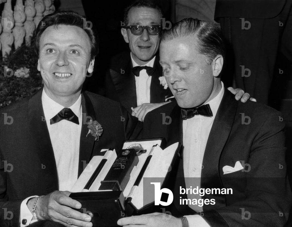 Cinema International Festival in San Sebastian : Actors Maurice Biraud (L) and Richard Attenborough After They Received Their Prizes, June 15, 1964 For Film 