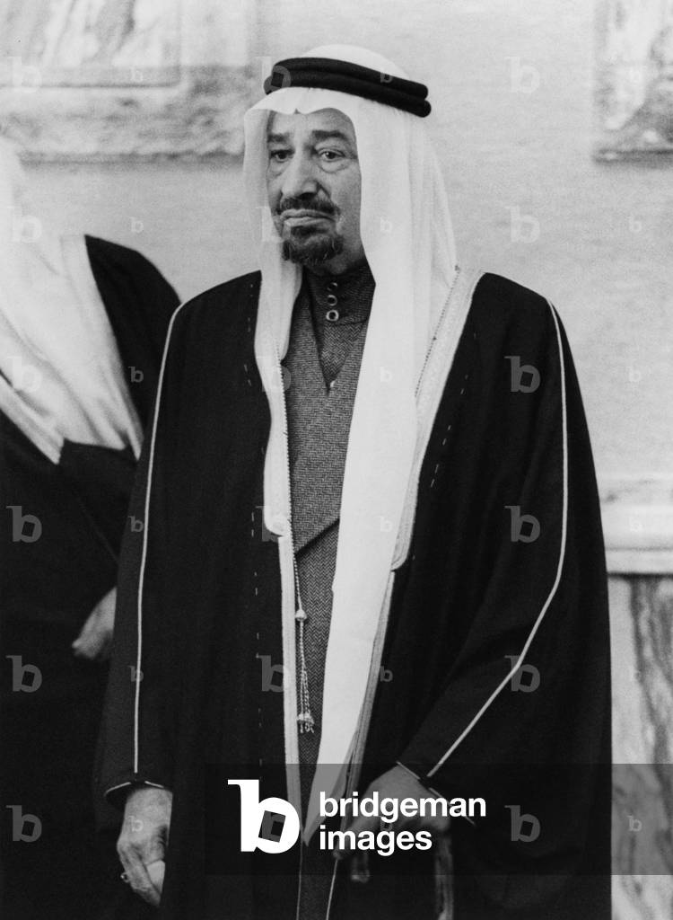 King Khaled of Saudi Arabia February 19, 1979 (b/w photo)
