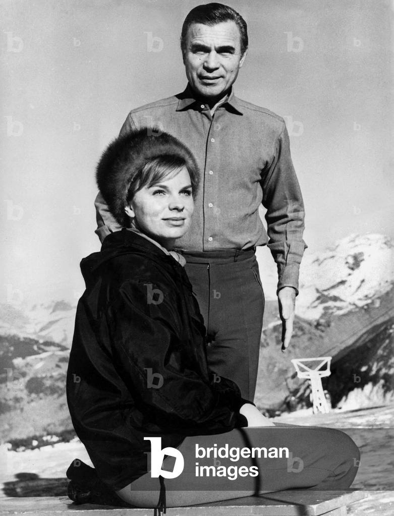 Porfirio Rubirosa (1909-1965) and Former French Actress Odile Rodin in 1962 (b/w photo)