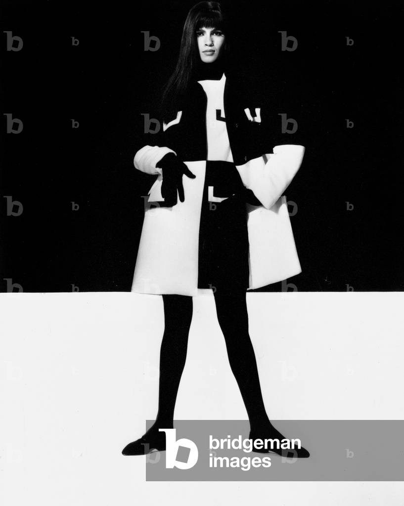 Fashion By Ted Lapidus, Autumn Winter 1990 - 1991 (b/w photo)