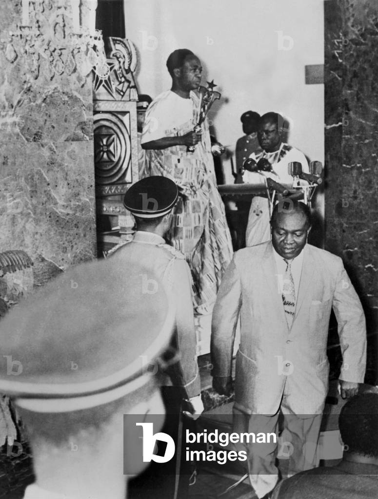Kwame N'Krumah, President of Ghana, on July 1St, 1960 (b/w photo)
