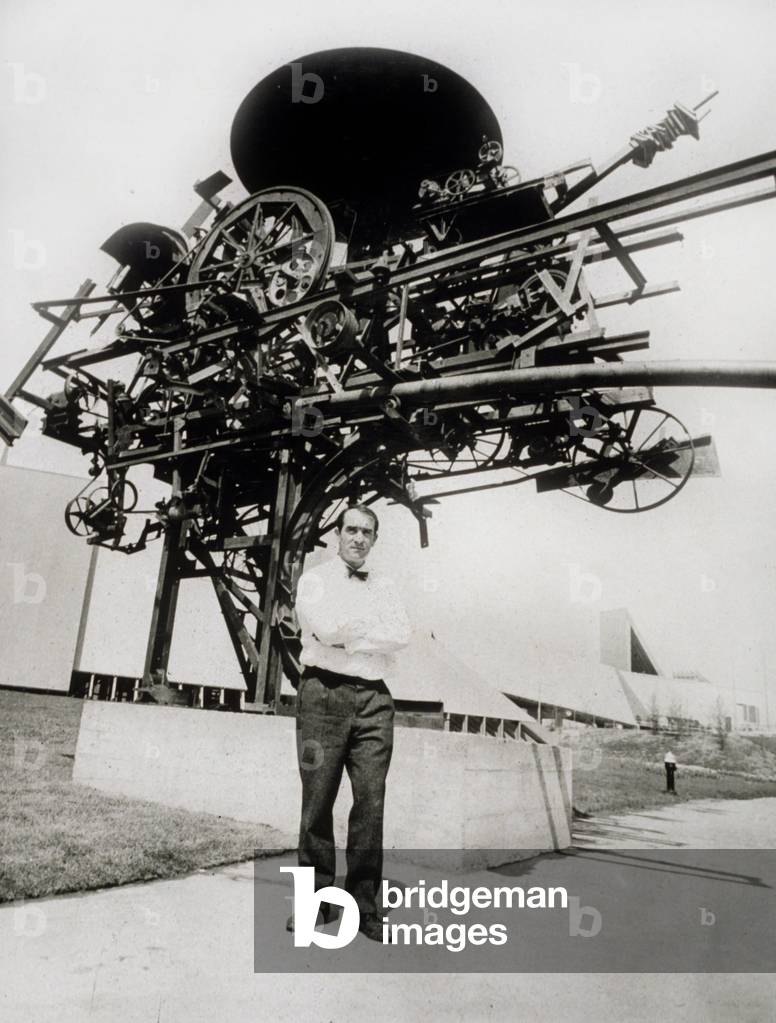 Swiss Artist Jean Tinguely 1964 (b/w photo)