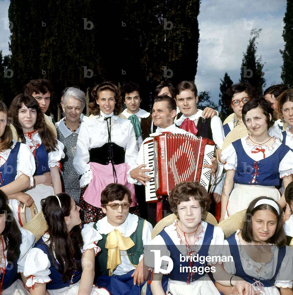 Princess Claude of France Duchess of Aoste, during Village Party in Vandarmo, Italy in 1970 (photo)
