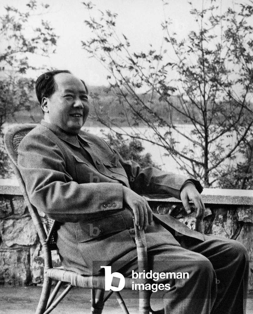 Mao Zedong (1893-1976) Chinese Communist Dictator, here Train C. 1960 (b/w photo)