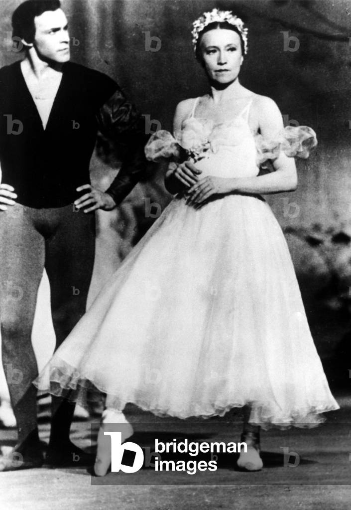 Russian Dancers Nikolai Fadeyechev And Galina Ulanova In The Ballet “Giselle”, Image From The Film “Les Ballets Bolchoi” 1957 (b/w photo)