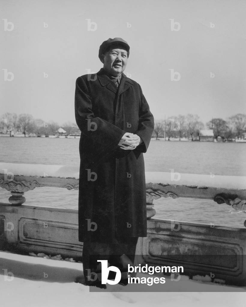Mao Zedong (1893-1976) Chinese Communist Dictator, here Train C. 1965 (b/w photo)