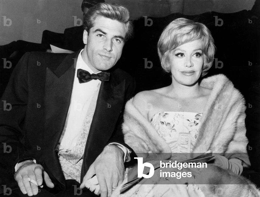 David Cameron and Hildegarde Neff at Premiere of Film Sleeping Beauty 29 July 1959  (b/w photo)