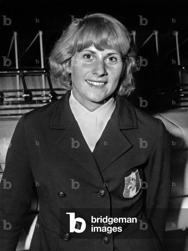 European Water Ski Champion Dany Duflot After Win European Championships in Holland August 12, 1967 (b/w photo)