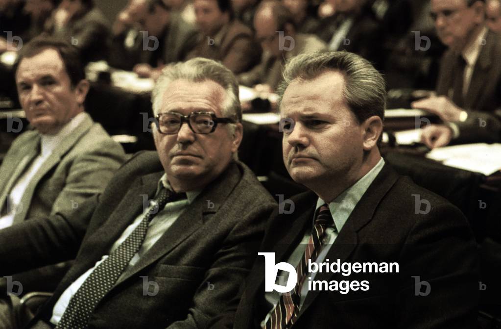 Slobodan Milosevic (R, 1941-2006) Nationalist Serbian Leader here in 1988 (photo)