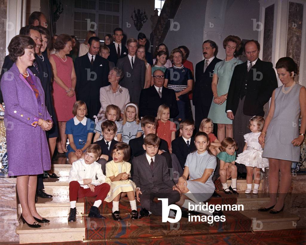 October 1969, Golden wedding (50 years of marriage) of Grand Duchess Charlotte of Luxembourg and Prince Felix (photo)