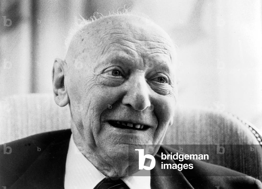 Isaac Bashevis Singer (1904-1991) American Jexish Writer, Literature Nobelprize In1978, here in August 1985 (b/w photo)