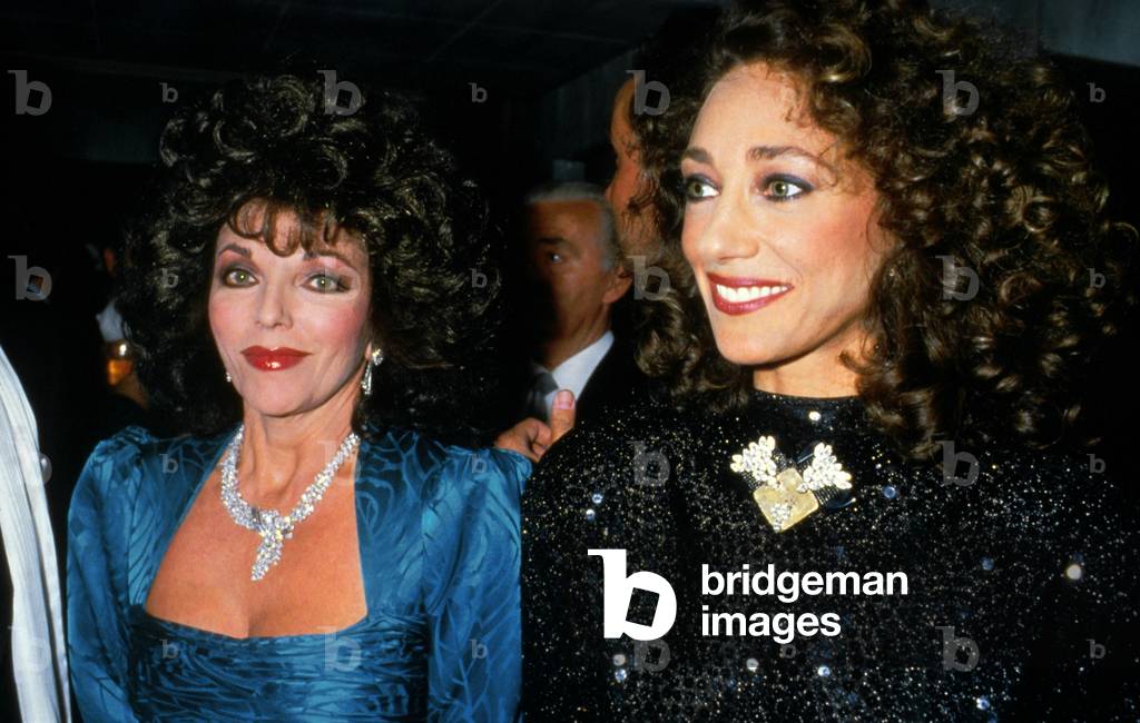Actress Joan Collins and Marisa Berenson C. 1985 (photo)