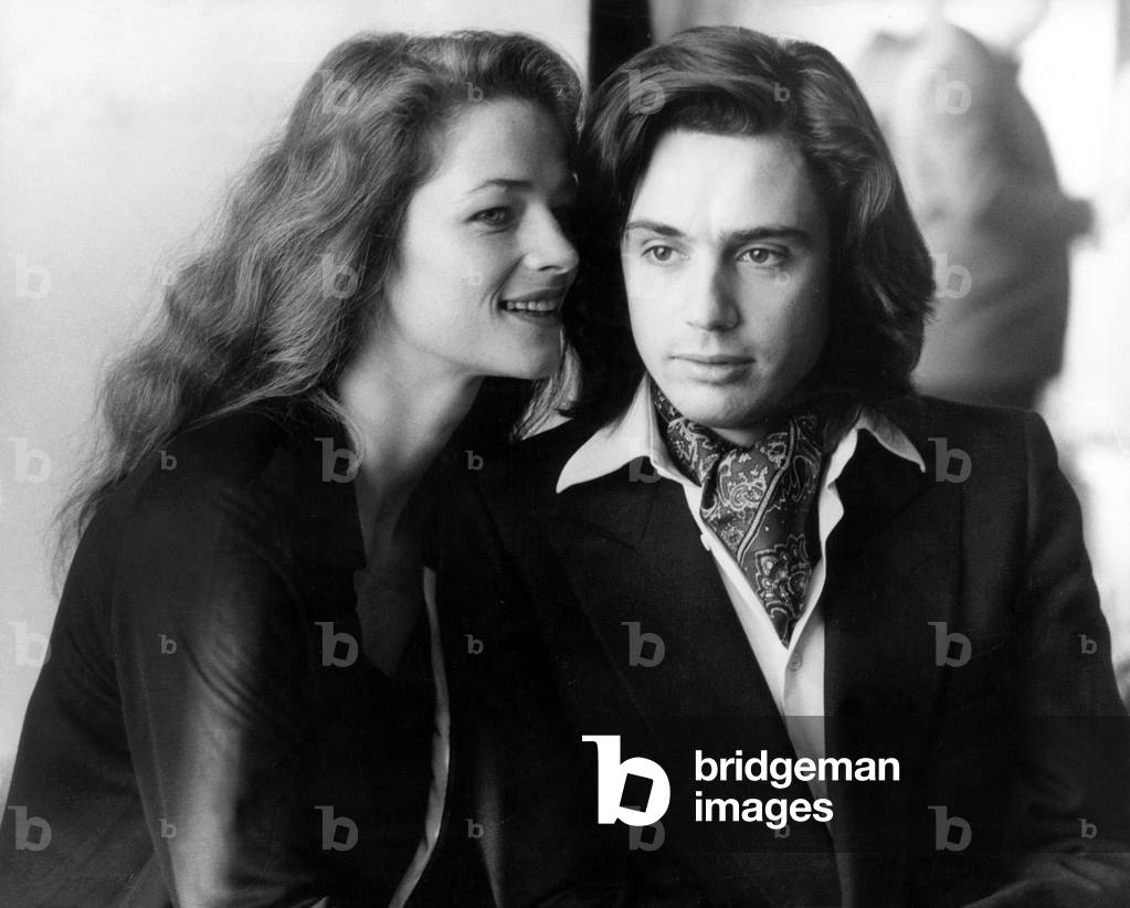 Charlotte Rampling With Husband Jean Michel Jarre C. 1976 (b/w photo)