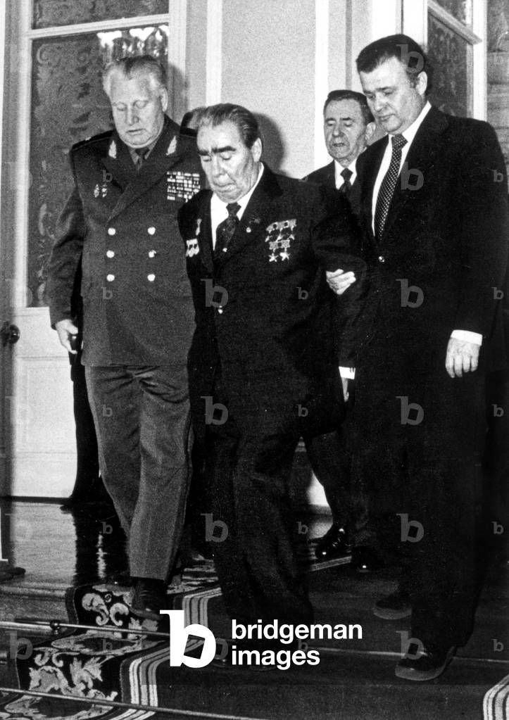 Soviet President Leonid Brejnev Ill, Before his Hospitalization on April 1St, 1982 (b/w photo)