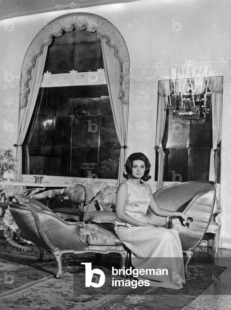 Princess Ira Von Furstenberg at Villa in Trevise February 28, 1966 (b/w photo)