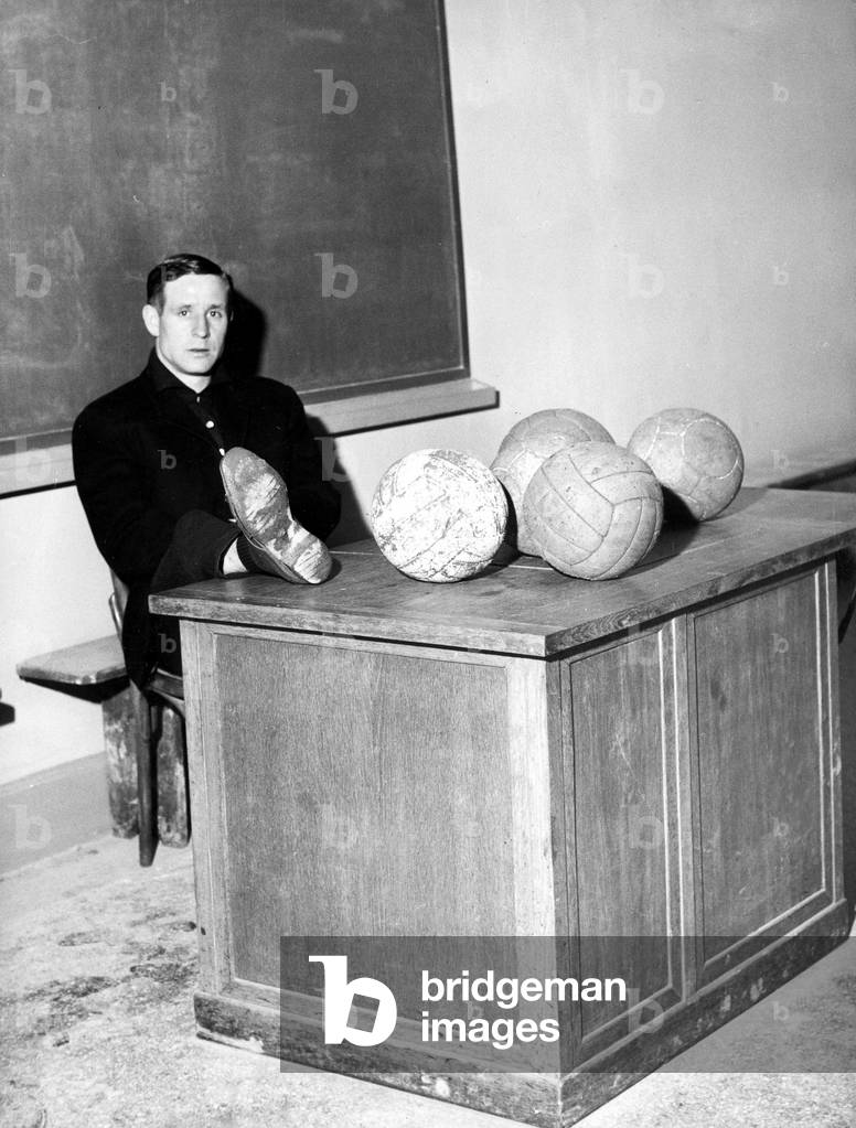 Raymond Kopaszewski Aka Raymond Kopa, French Footballer here in Reims December 1987 (b/w photo)
