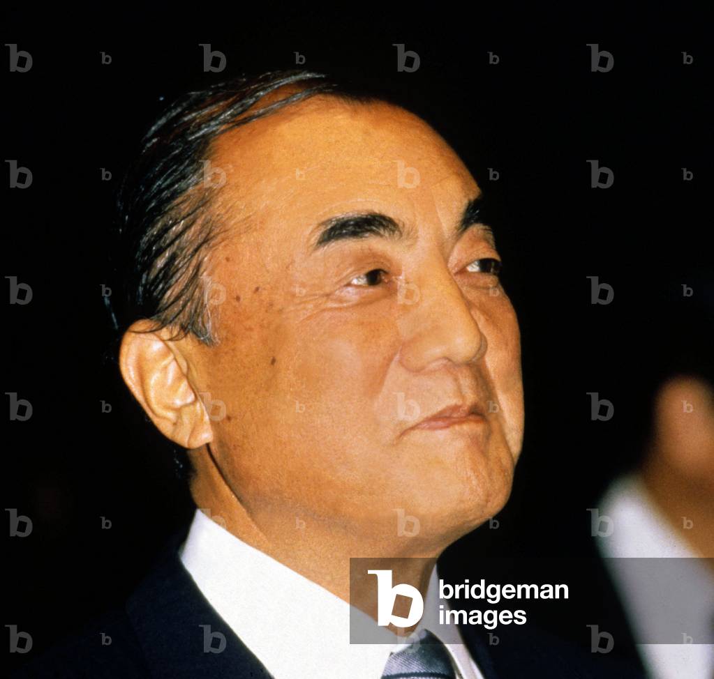 Yasuhiro Nakasone, Japanese Prime Minister in 1982-1987, here in January 1987 (photo)