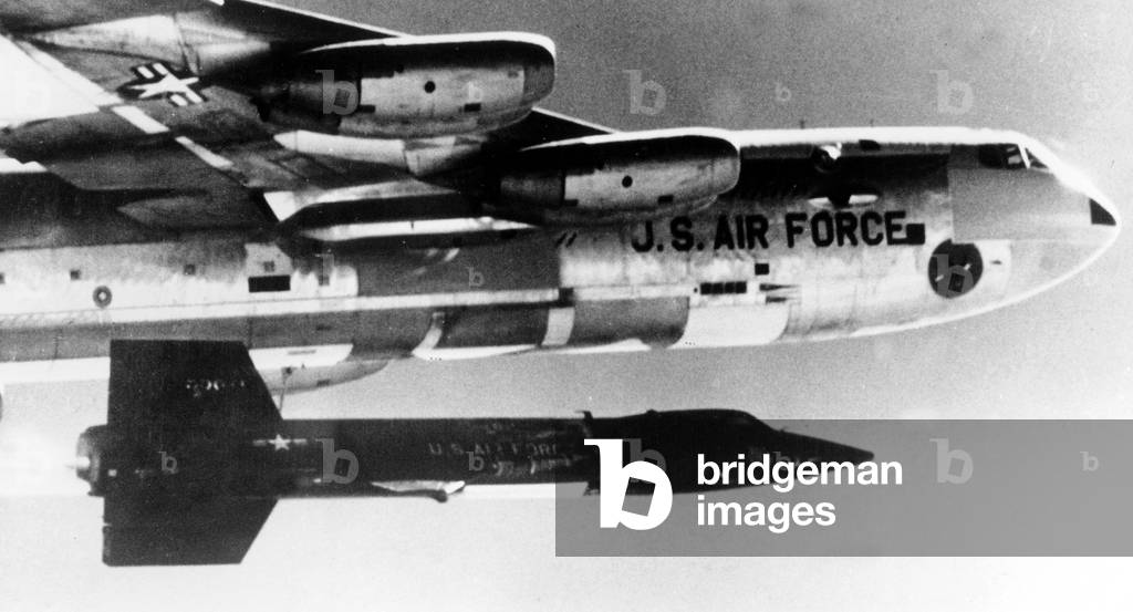X15 Rocket-Plane Launched From The B52 Carrying It June 1962 (b/w photo)