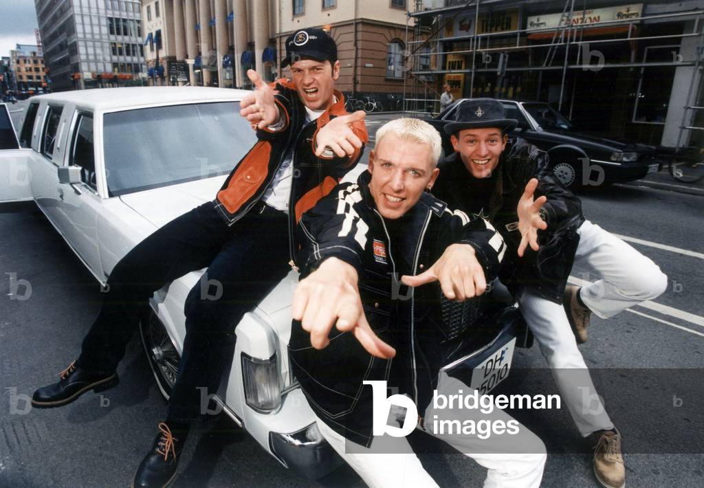 German Techno Group Scooter A Oslo Rick Jordan H P Baxter And Ferris Bueller June 15, 1995 (b/w photo)
