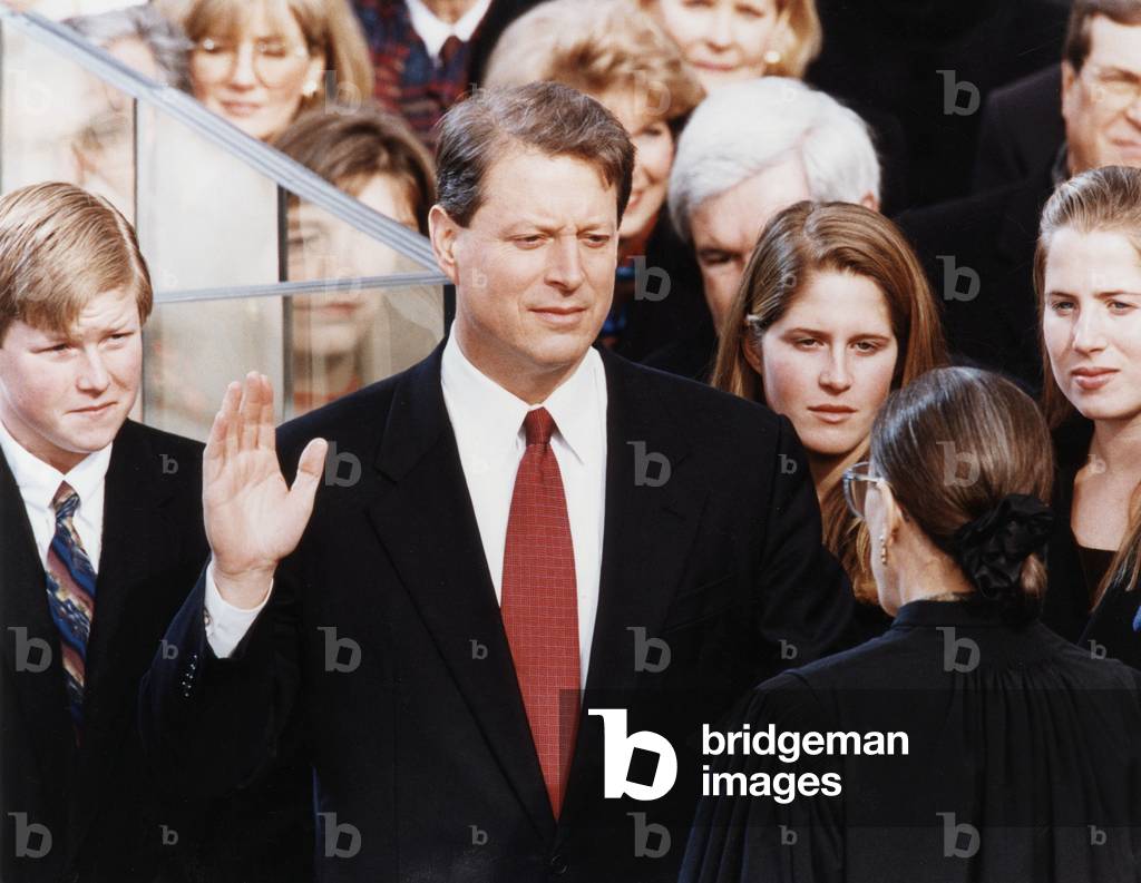 American Vice-President Al Gore Taking The Oath on January 20, 1997 (photo)