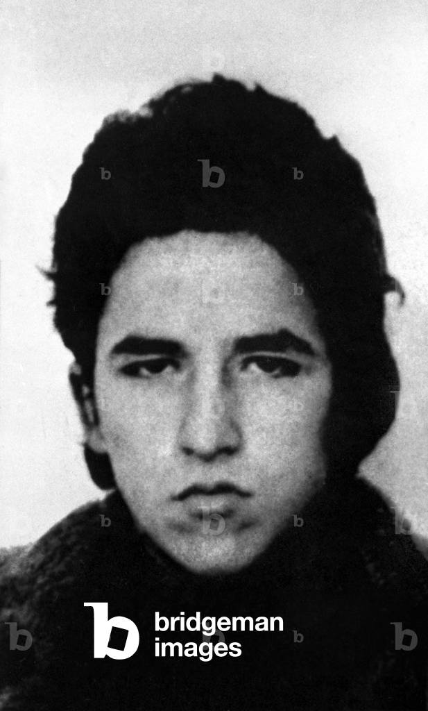 Mahmoud Philippe El Shennawy, 21 Years Old, One of The Perpetrators of The Hold-Up of A Cic Bank, Paris, 1975 (b/w photo)