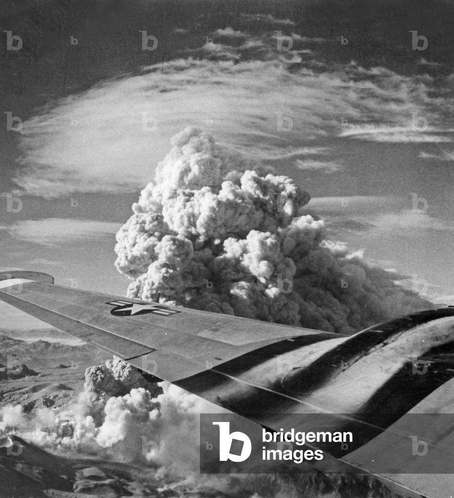 Aerial View of Eruption in Chile, June 5, 1960 (b/w photo)