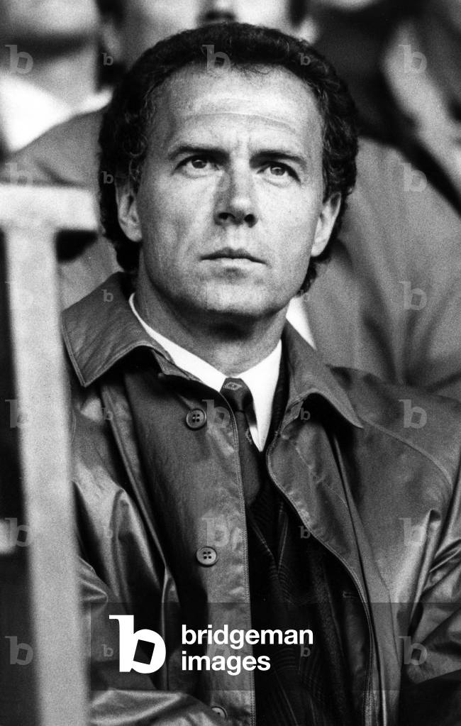 German Franz Beckenbauer Manager of Marseille Football Team on August 22, 1990 (b/w photo)