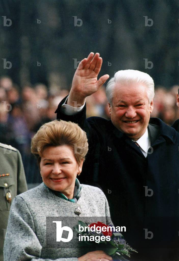 Boris Yeltsin (1931-2007), Russian President With his Wife Naina on A 30 Hour Official State Visit To Norway March 25, 1996 (photo)