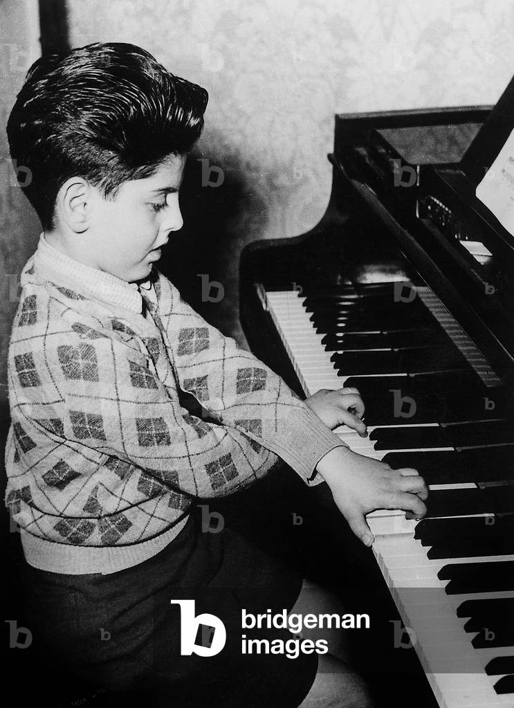 The Young Prodigy Child Pianist Daniel Barenboim here at 9 Years-Old November 26, 1952 (b/w photo)