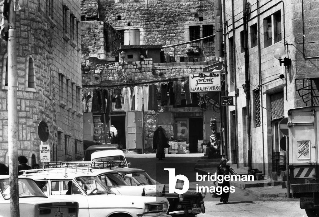 Street Life in Bethleem, April 1981 (b/w photo)