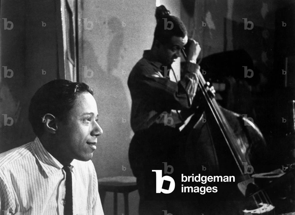 Jazz Pianist Horace Silver and Double Bass Player Doug Watkins (1934-1962) C. 1961 (b/w photo)
