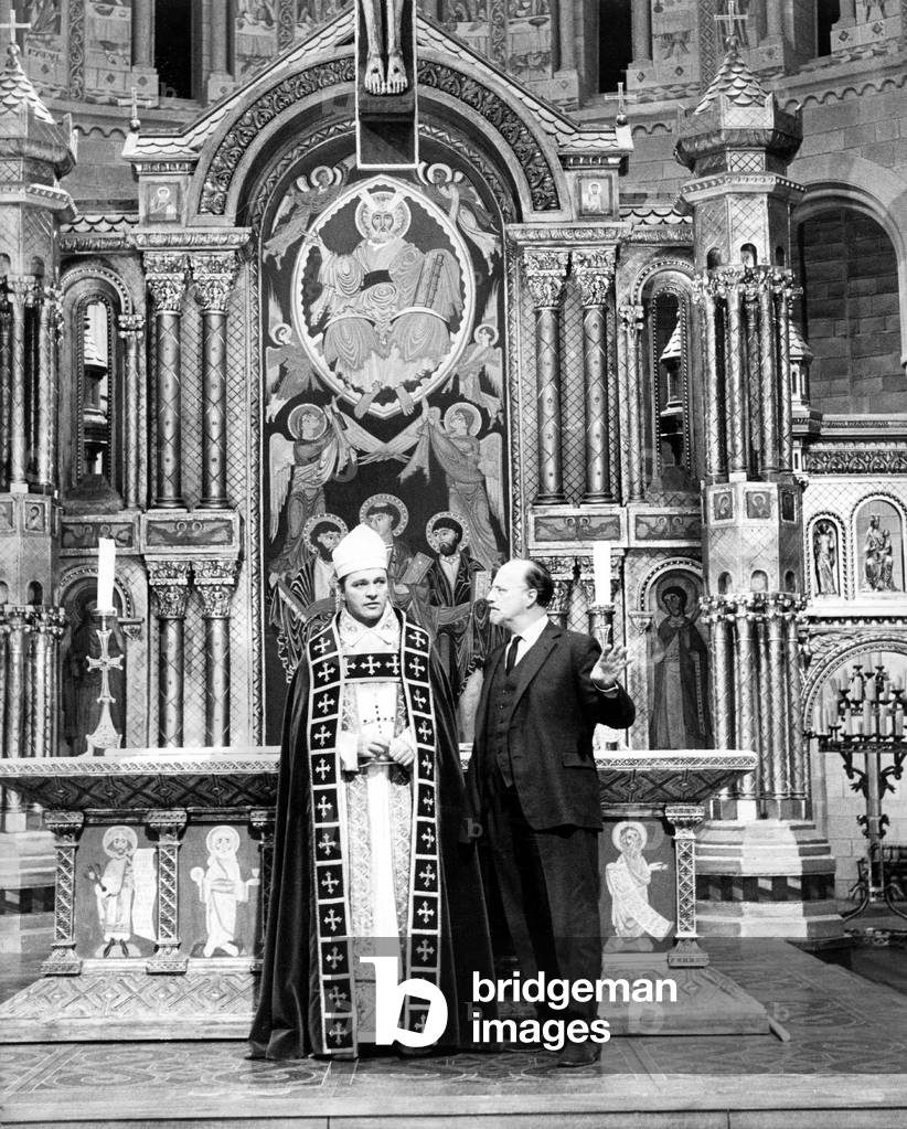 Richard Burton, Dressed As A Bishop (Thomas Becket), on Set of Film Becket July 3, 1963 (b/w photo)