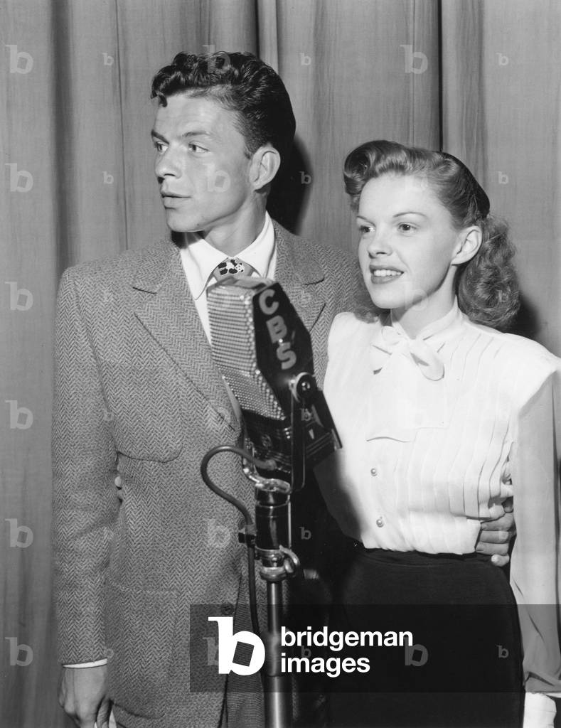Frank Sinatra and Judy Garland during The Frank Sinatra Show May 24, 1944 Micro Cbs (b/w photo)