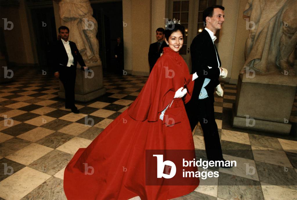Prince Joachim And Alexandra Manlay Arriving At Their Party Before Their Wedding In Copenhagen 17 November 1995 (b/w photo)