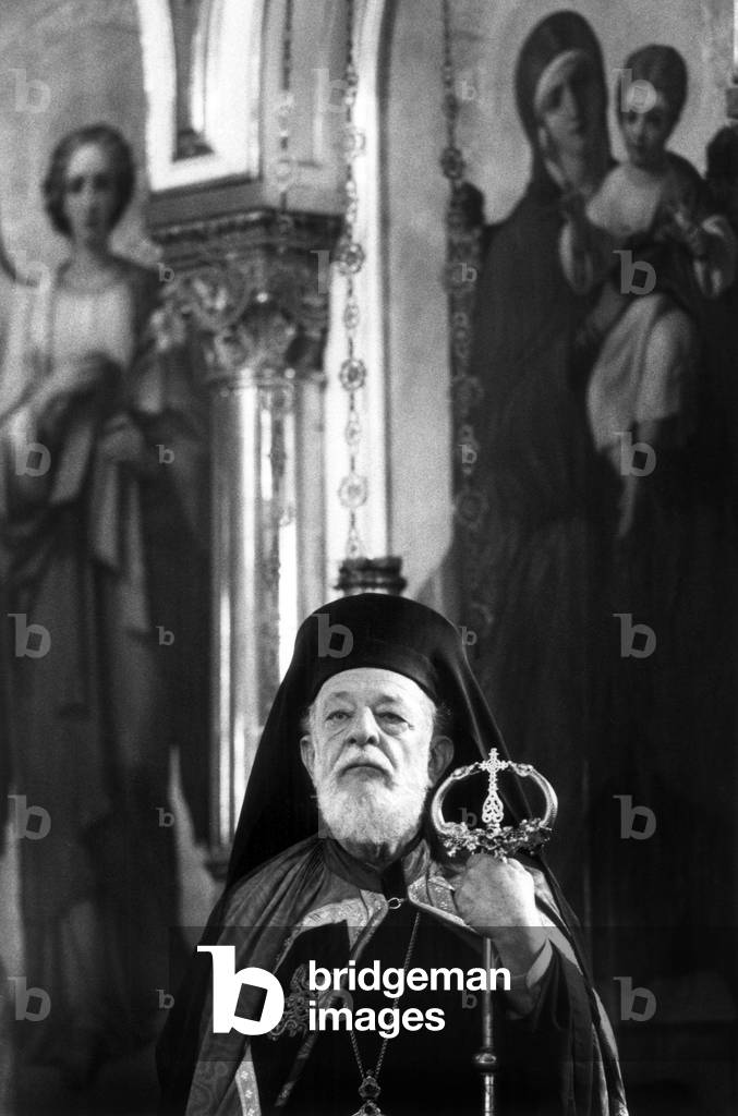 His Beatitude Parthenios Iii of Alexandria here during his Visit in Finland May 1989 (b/w photo)