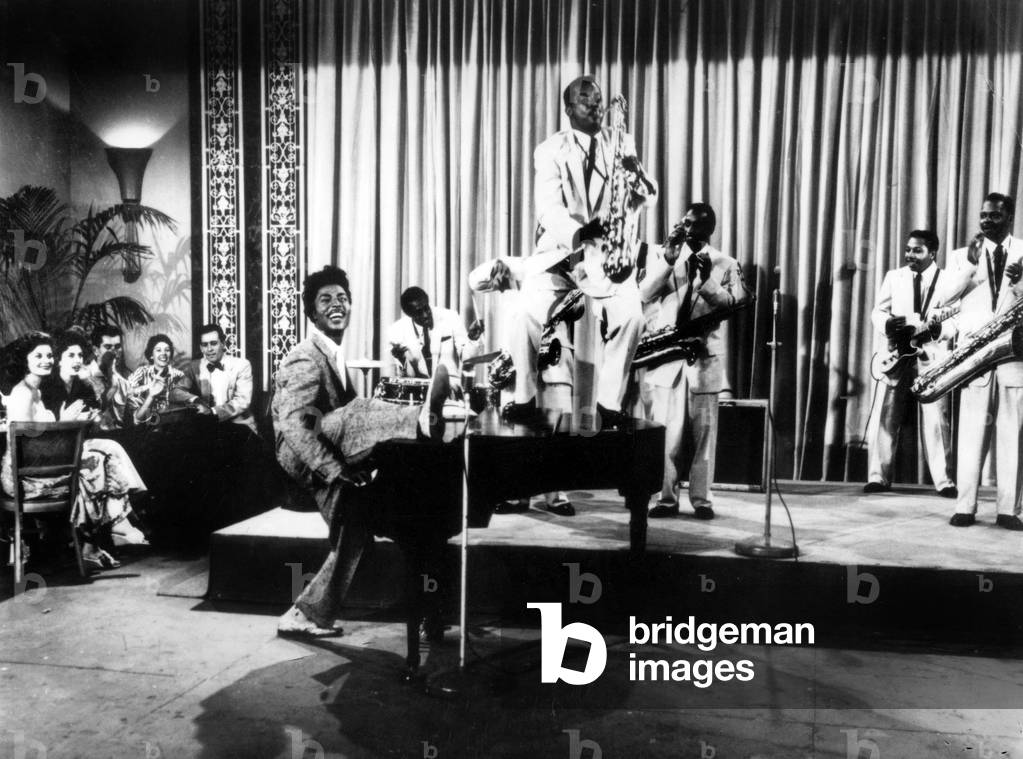 Little Richard on Stage in 1957  (b/w photo)