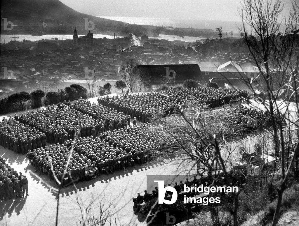 parade of the troops of the Korean Republic in Pusan January 24, 1951 during the war in Korea