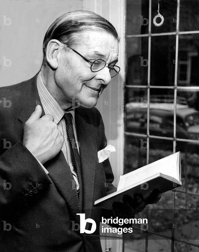 Thomas Stearns Eliot (TS Eliot 1888-1965) Nobel Prize in1948 here c. 1958