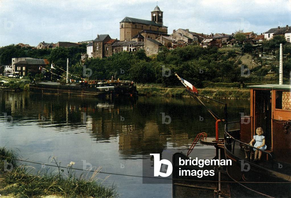 Charleville-Mezieres, France : the Meuse river, postcard, c. 1975