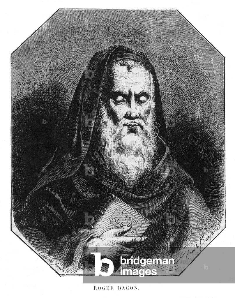 ROGER BACON Scientist and scholar  Date: 1214 - 1294  Source: Engraving by Emile Bayard after Lacoste Jeunet